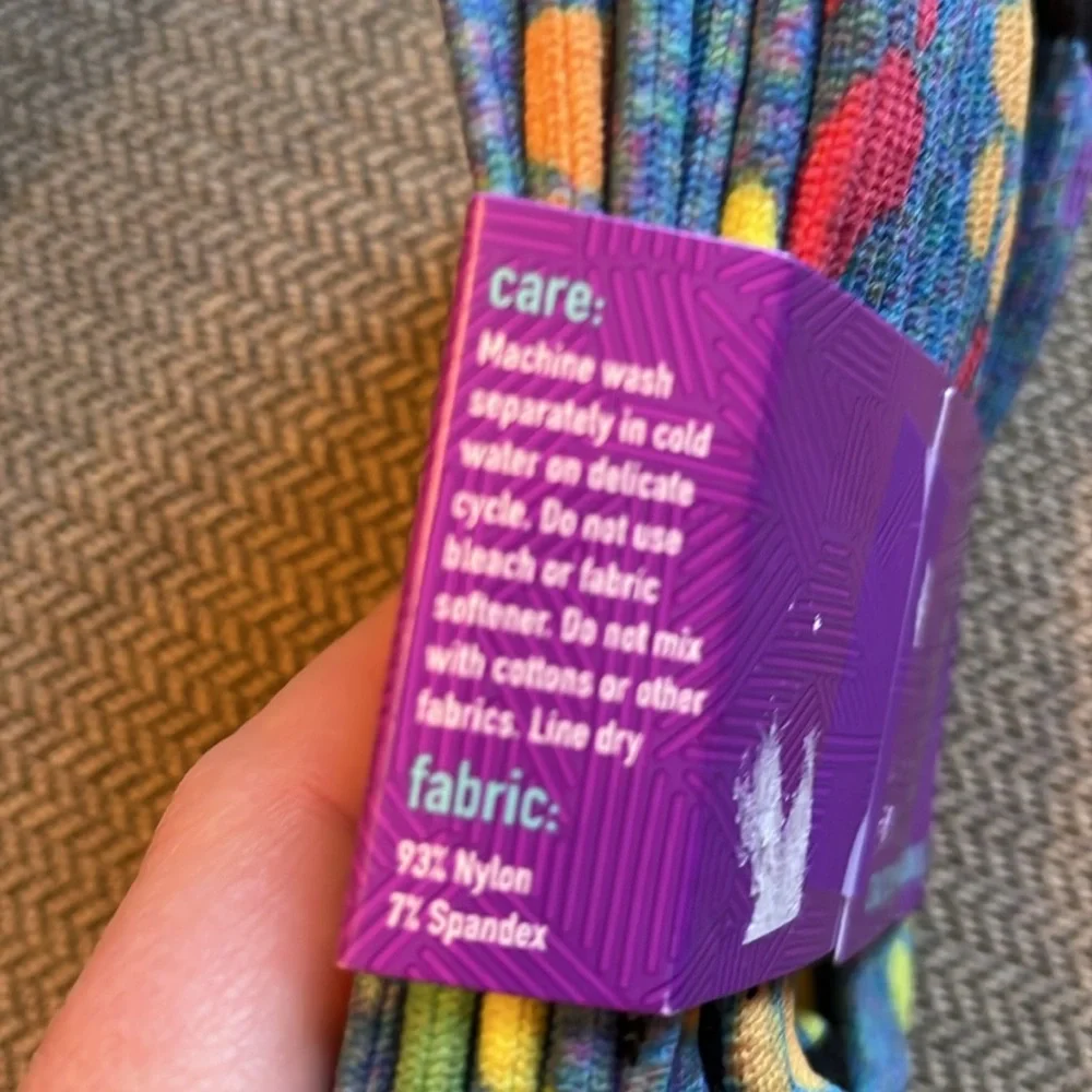 Crazy compression socks blue yellow paw print size S/M 7-10 NEW made in USA